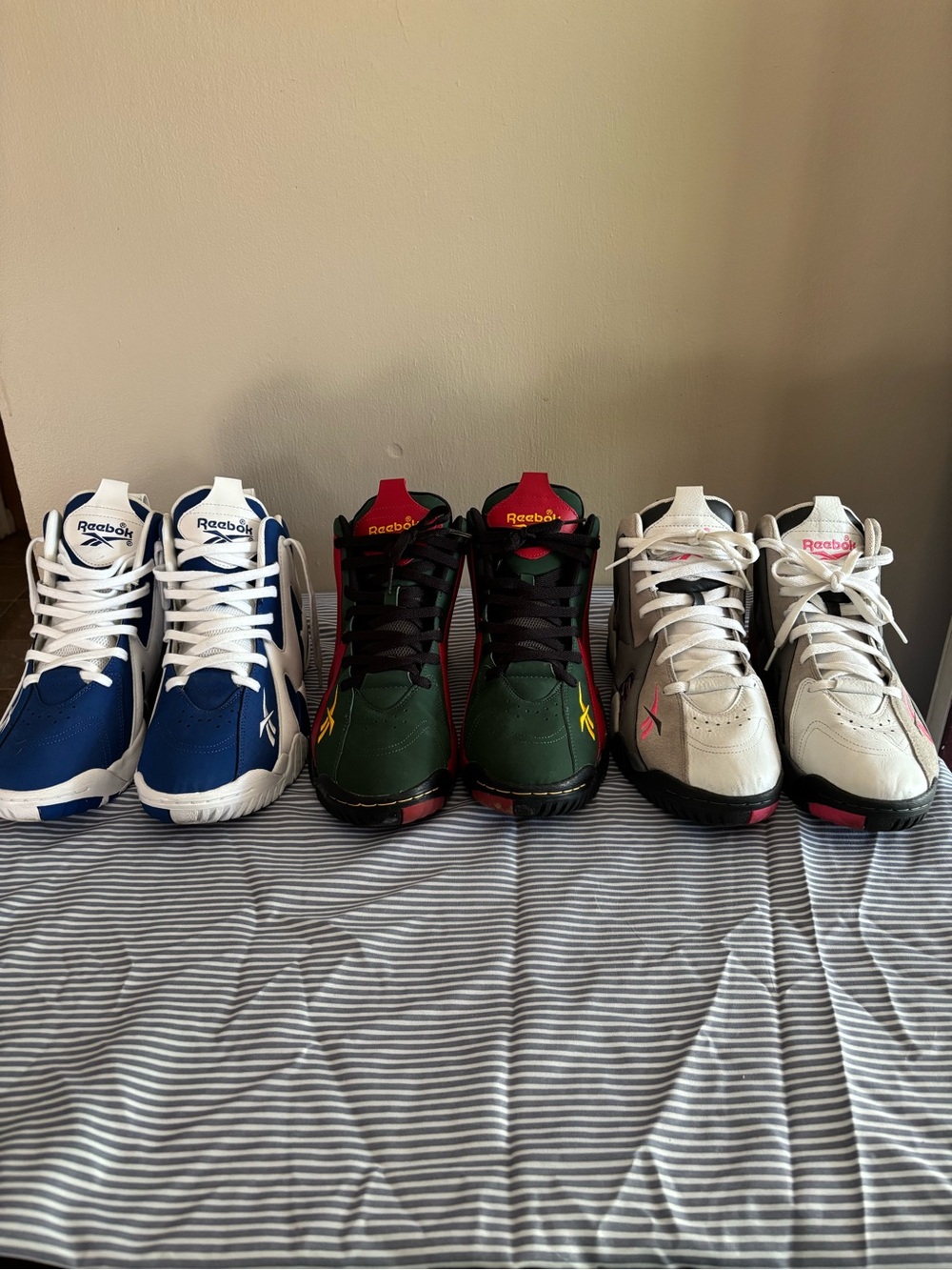 Reebok Kamikaze Lot Men’s Trio Pack - Blue, Green & White Sneakers.